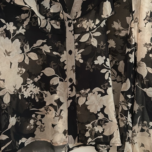 NWOT.  Zara floral blouse.  Lightweight, feminine and sheer. - Picture 4 of 10